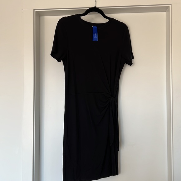 Kit and Ace Tie Brushed Dress, Size S, Black - Picture 2 of 3